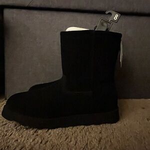 Black Suede and Faux fur Boots